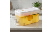 Rectangular Beverage Dispenser with Tap Compact Beverage Dispenser with Spigot BPAclear of Phthalate-Free Jug Clear for Family Gatherings