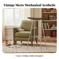 Backless Industrial Stool Easy to Assemble Backless Counter Seat for Bar, Adults