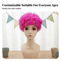 Multi-Colored Colorful Fan Hairpiece Patriotic Theme Sports Fan Hairpiece Soft Curls for Clowns, Kids, Sporting Events, Festivals, Halloween