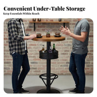 Urban design Counter Height Table and Stool Set Retro Design 3-Piece High-Top Dining Set With Backrest Commercial Furniture Sturdy Construction for Restaurant Owners, Homeowners, Cafe, morning alcove, Kitchen, Apartment
