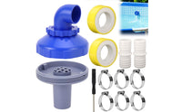 360-Degree Rotation Swimming Pool Inlet Nozzle Kit Hose Clamps Rotatable Pool Elbow Nozzle Sealing Tape Threaded Adapter