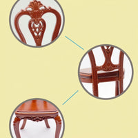 Dollhouse Chair with Carved Backrest Ornate Miniature Backrest Chair Micro for Collectors