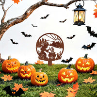 Rustic Abstract Halloween Iron Lawn Stake Decoration