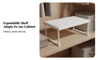 Extendable Wardrobe Divider Shelf Space Saving Telescopic Storage Shelf Multi-Purpose for Homeowners, Renters, Under Sink, Kitchen, Bathroom