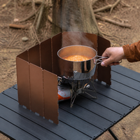 Foldable Wind Screen for Outdoor Cooking, 10 Panels, Aluminum Alloy, Lightweight, Windproof & Stable, with Carrying Bag