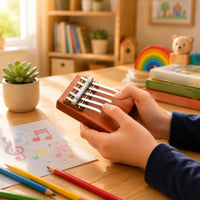 Children's Thumb Piano   Compact  Rounded Corners Wooden Mbira for Play