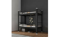Metal Bunk Bed Space-Saving Bunk Bed with Ladder Heavy-Duty Furniture for Roommates, Employees, Dormitory, Shared Apartment, Employee Housing