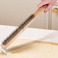 Bamboo Handle Steel Brush Copper Bristles Hand Tool for Metalworking