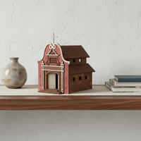 Handmade Gift 1:72 Scale Church Model Removable Roof Miniature Chapel Building Kit for Miniature Scene Creators