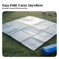 Waterproof Foldable Picnic Blanket 3-Layer Design Checkered Picnic Mat Moisture-Proof Ground Cover Easy to Clean for Families, Beachgoers, Camping, Tent Flooring, Park Outings, Beach Trips