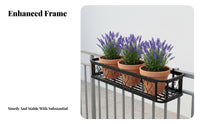 Space-Saving Railing Planter Box Easy Installation Plant Stand long-lasting Hanging Shelf adaptable for Gardeners, Apartment Dwellers, Homeowners, Balcony, casement Sill, Fence, Patio
