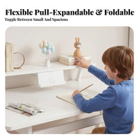 Extendable Bookstand Organizer Space-Saving 2-Tier Desktop Shelf Adjustable Design Multi-Purpose for Home Workers, Workstation