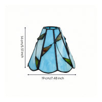 Handmade Tiffany Style Lampshade Scalloped Tiffany Lampshade Pastoral Table Lamp Shade Floral for Pendant Lights
