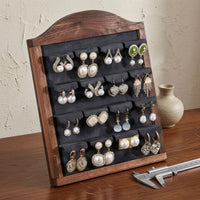 Arched Jewelry Frame Multi-Tier Wooden Jewelry Display Rack Wood Earring Rack Quick Access