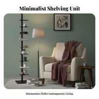 360-Degree Rotation Rotating storage rack Tower Minimalist Design Revolving Tower Shelf Space-Saving Storage Rack adaptable Use for Book Lovers, Apartment Dwellers, Study Room, Small Spaces, Bedroom, Playroom