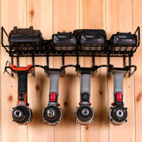 Heavy-Duty Power Tool Organizer Metal Power Tool Rack Space-Saving Drill Holder Wall Mount Rack Long-Lasting for DIYers, Handymen, Garage, Workshop