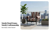 Durable Wood Frame Highrear Armchair with Woven Seat Retro & design Upholstered Armchair mid-1900sera Modern Design Single Sofa Designer Inspired for Readers, Apartment Dwellers, Homeowners, Living Room, Balcony, studying corner, Home Office