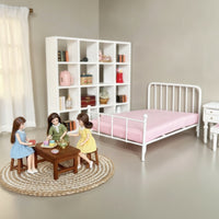 1:12 Scale Bed Metal Dollhouse Bed with Mattress Furniture for Diorama