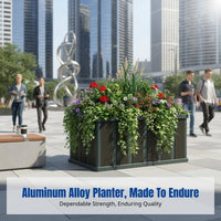 Outdoor Aluminum Planter Box, Metal Flower Pot Stand, Garden Divider, Modern Minimalist, Floor Standing