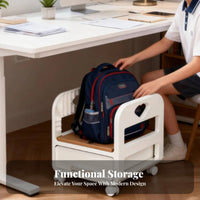 Under-Desk Storage Trolley adaptable 2-Tier Rolling Cart Multifunctional