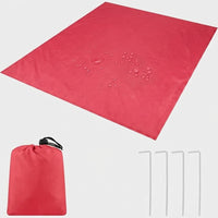 Picnic Blanket and Waterproof Mat for Family Picnic, Large Oxford Cloth Camping Mat with Stakes, Quick-Dry Beach Blanket