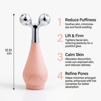 360° Rotating Stainless Steel Ice Roller for Face and Eyes, Cooling Metal Massage, Balls Puffiness Reduction for Women