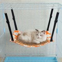 Cat Hanging Basket Swing Bed, 2-Tier Round Soft Indoor Cat Bed with Creature Pattern, Hanging Cage Resting Place for Small Cats and Kittens