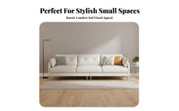Curved 3-Seater Sofa Cream cream Living Room Furniture Light Luxury aesthetic Couch for Apartment Dwellers, Young Adults, Studio Flat, Lounge Area, Office
