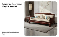 Chinese Design Sofa Set Classical Elegance Rosewood Furniture Set Odorless Paint for Collectors, Homeowners, Lounge Area, Villa, Study