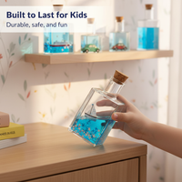 Creative Drifting Bottle Desktop Ornament with Fluid Motion - Pirate Ship Micro Landscape DIY Decor