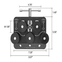 Adjustable Diameter Brake Line Straightener Polished Acetal Rollers Tube Straightener Sturdy Aluminum Alloy Pipe Straightening Tool Portable Design for Mechanics, HVAC Technicians, Plumbers, Car Repair, Workshop