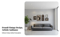 5 Pieces Retro Art Print Collection Vintage Design Framed Art Print Set Ready to Hang Gallery Wall Frame Set for Homeowners, Bedroom, Hallway