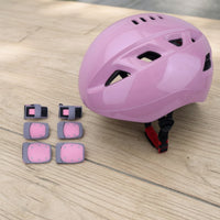 Skating Helmet with Knee Pads, Elbow Pads, and Wrist Guards Vented Helmet with Wrist Guards Shock-Absorbing Gear Set for Scootering