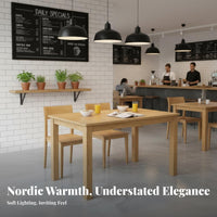 Solid Wood Dining Table Space Saving Rubber Wood Dining Set Square Wooden Table for Homeowners, Families, Morning Meal Corner, Cafe, Living Room