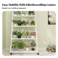 European Design Multi-Tier Flower Rack with Hanging Bar Strong Load-Bearing Multi-Level Planter Stand with Hanging Rod Heavy Duty Plant Holder Stepped Structure for Gardeners, Homeowners, Beginners, Balcony, Living Room, Bedroom, Study