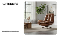 Vintage design Upholstered rotating Armchair mid-1900sera Modern Design rotating Armchair Padded paddings Single Sofa Plush Comfort for Readers, Adults, Homeowners, Living Room, Balcony, Home Office, perusing corner