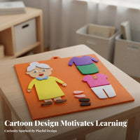 Early Education Family Character Dressing Toy Develops Fine Movement Skills Non-Woven Material Learning Board Interactive Play