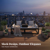 4 Pieces Waterproof Outdoor Seating Group with Table Sun-Proof for Homeowners, Families, Entertainers, Balcony, Courtyard, Garden, Backyard