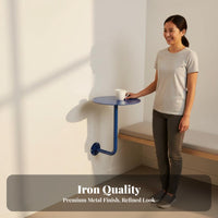 Industrial Aesthetic Wall-Mounted Side Table Minimalist Design Floating Round Table Easy Installation Floating Round Nightstand Long-Lasting Metal Construction for Interior Designers, Apartment Dwellers, Cafe, Small Areas, Restaurant, Balcony