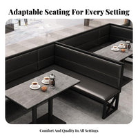 Industrial Design Dining Booth and Table Set Sturdy Table and Bench Set Wear-Resistant Cafe Seating Easy to Clean for Bar Owners, Diner, Eatery, Lounge, Breakfast Nook