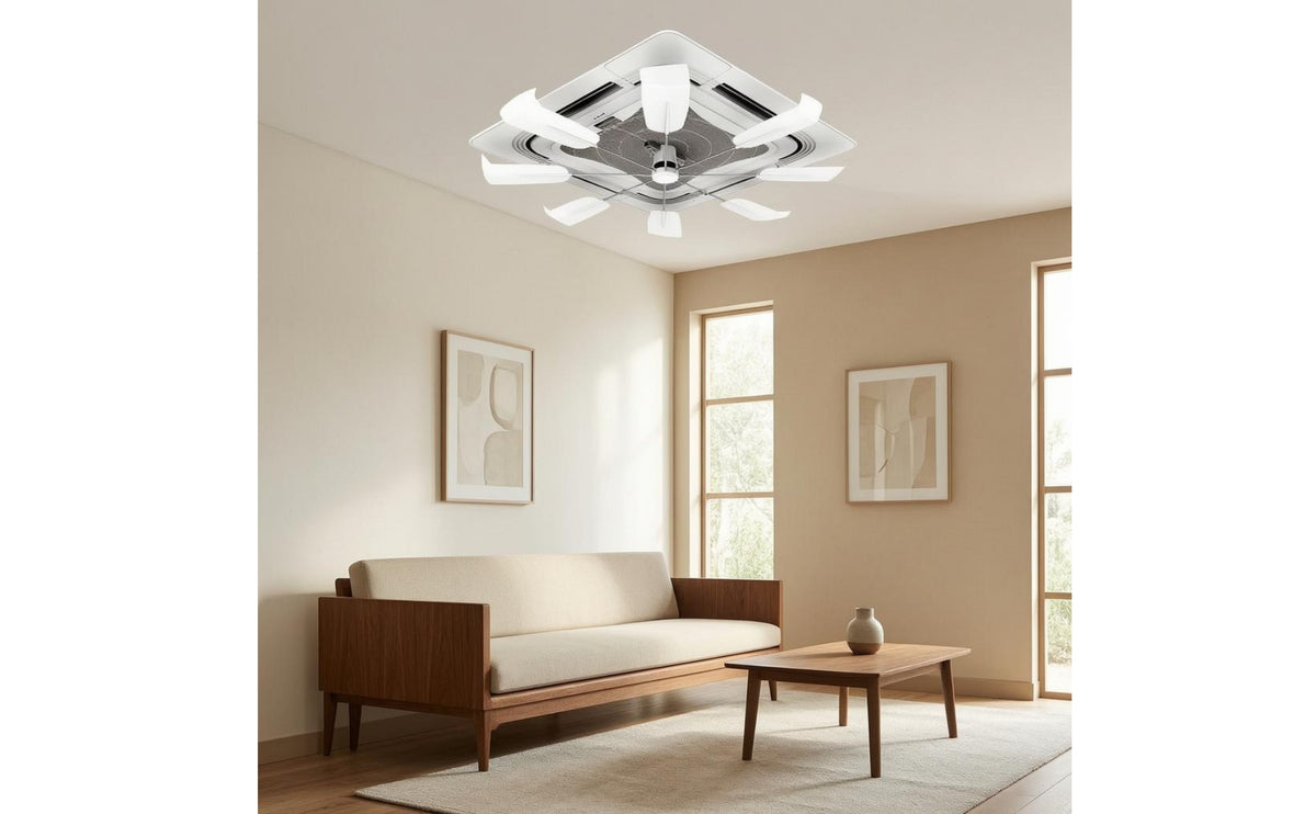 Multiple Blades Cassette Air Conditioning Vent Deflector Fan-Like Frame Cassette Air Conditioning Deflector Left-Right Hook Adjust Air Movement Guide