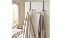 2 Pieces Foldable over-the-Door Hooks Space-Saving over the Door Hanger Slim Versatile for Bathroom, Entryway