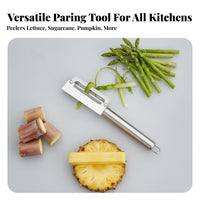 Sugarcane Peeling Tool Stainless Steel Pineapple Peeling Tool Hard Skin Peeling Multipurpose Fruit Cutter Professional Grade