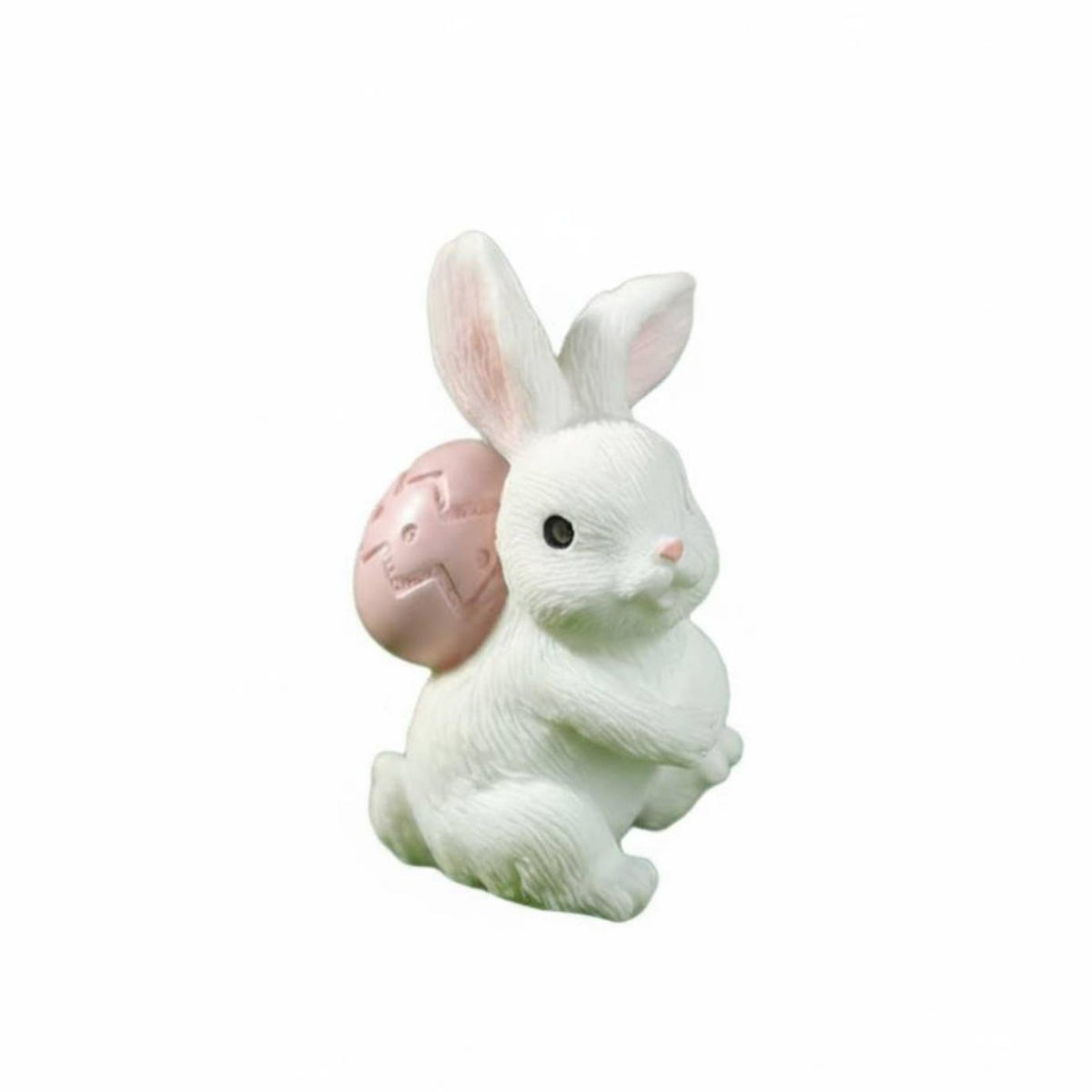 Easter Bunny Figurine, Resin Miniature, Oval-Hugging Bunny, Garden DIY Decor, Cartoon Design