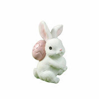 Easter Bunny Figurine, Resin Miniature, Oval-Hugging Bunny, Garden DIY Decor, Cartoon Design