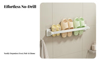 Space-Saving Wall Mounted Slipper Rack Waterproof No-Drill Draining Slipper Rack Long-Lasting for Renters, Students, Restroom, Dorm Room