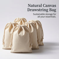 Canvas Storage Pouch with Drawstring Closure, Blank Surface for Product Packaging, Small Bag for Retailers