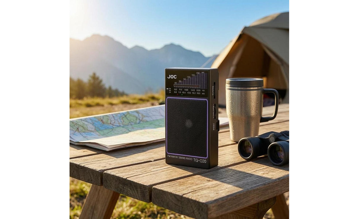 Telescopic Antenna AM AM and Frequency Modulation Shortwave Radio Display Scale Pocket Radio Side Controls Broadcast Receiver Rectangular Body