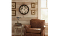 Pocket Watch Clock Crackle Texture Vintage Wall Clock Decorative Timepiece for Living Room