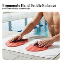 Swim Training Paddles Increases Propulsion Swim Hand Paddles Adjustable Straps Webbed Swimming Gloves for Swimmers, Adults, Upper Body Workout, Diving